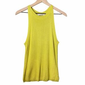Contemporaine Green High Neck Sweater Tank Top Women’s Petite Size S
